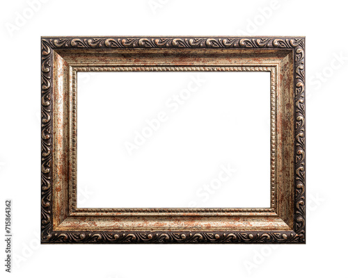 Obraz na płótnie Antique gold frame isolated on white background. Gold picture frame. w salonie