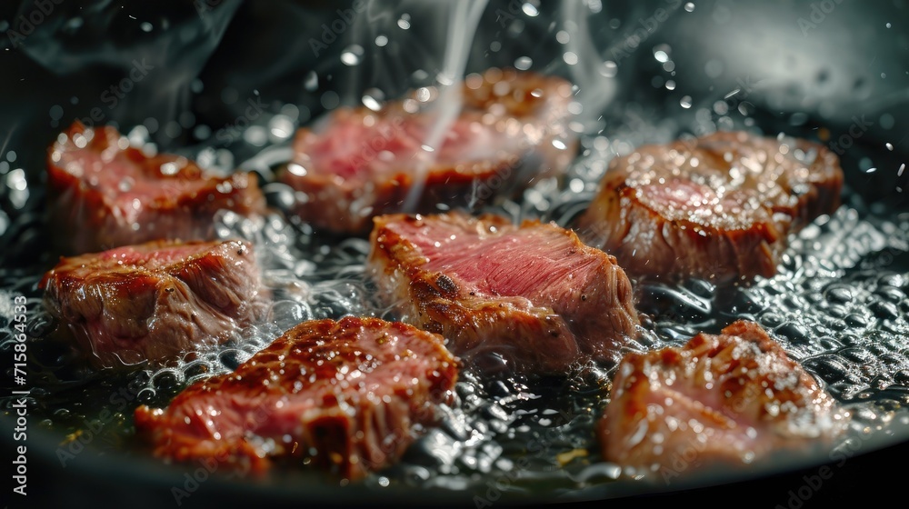 Fry cooking in oil steak red raw meat wallpaper background Fry cooking in oil steak red raw meat wallpaper background
