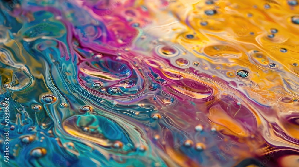 Naklejka premium Fluid art mix technique oil acrylic painting wallpaper background