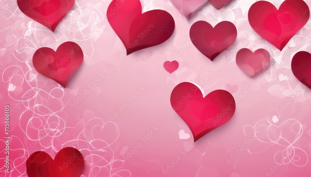 Romantic red hearts background for valentine's day
