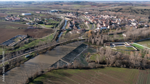 Panoramic aerial view of Alar del Rey, Palencia, Spain photo