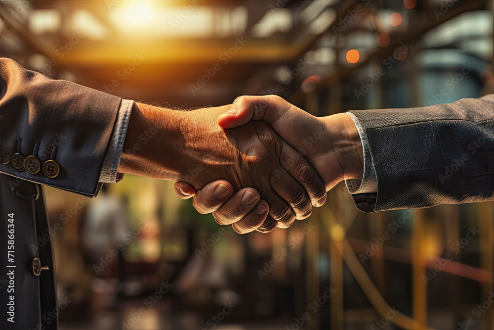 Image of a firm confident handshake between colleagues Image of a firm confident handshake between colleagues