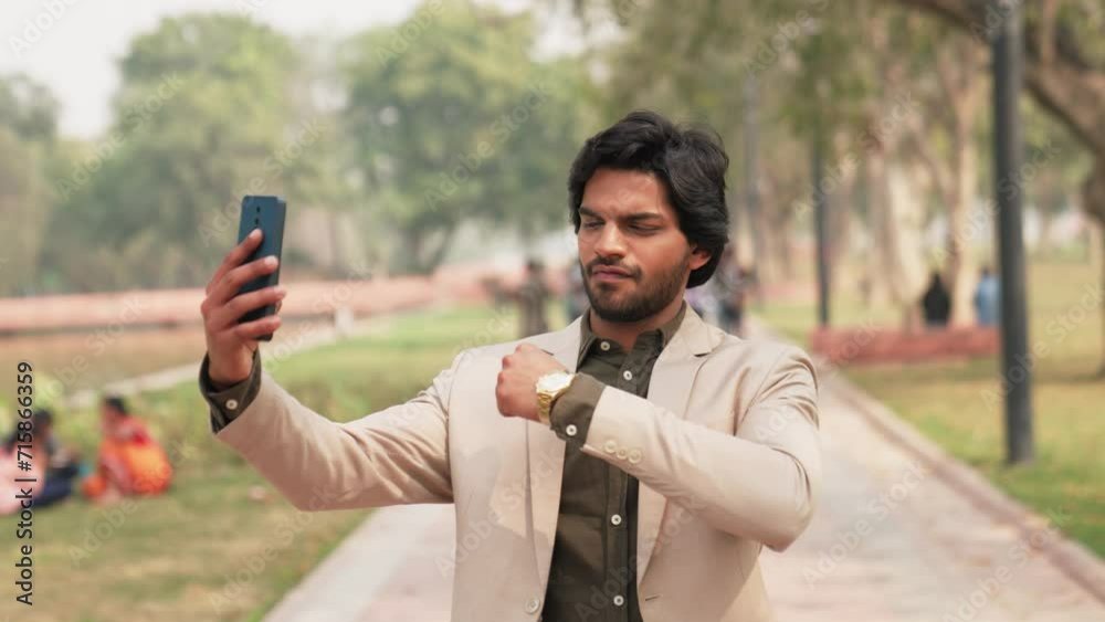 Indian Businessman Taking Selfie