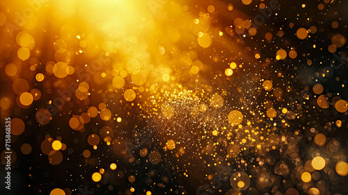Immerse yourself in a UI background that showcases a photorealistic mix of gold and black gradient spots, creating an ethereal atmosphere. The aperture setting is wide open, allowing for a shallow dep photo