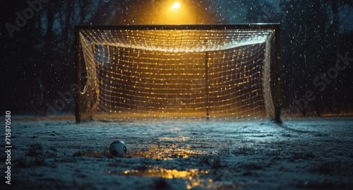 football goal in slow motion background and clipart