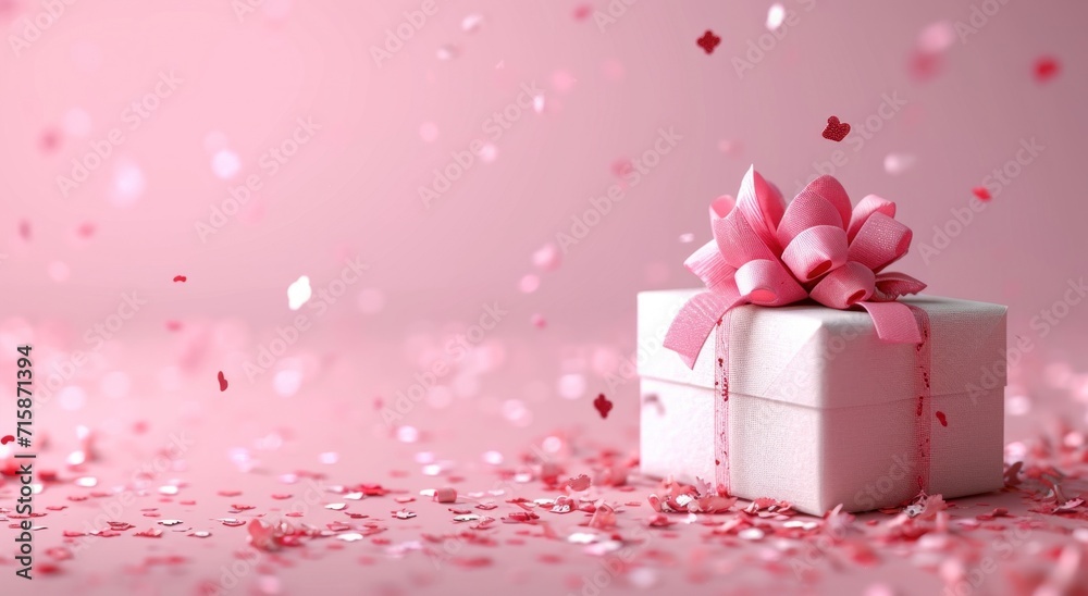 valentine gift on pink background