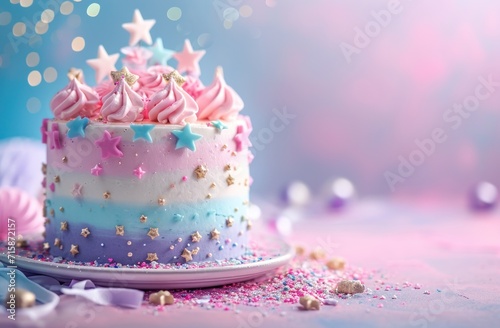 large colorful birthday cake front page background