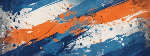 Vibrant royal blue and orange grunge textures for poster and web banner design, perfect for extreme, sportswear, racing, cycling, football, motocross photo