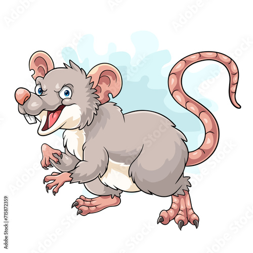 Cartoon rat with angry expression