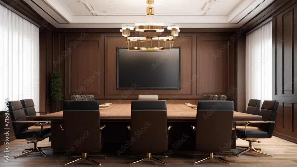conference room  interior in 3d rendering illustration