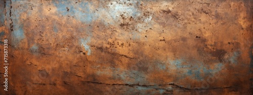 Rusty steel background. Vintage old antique metal material texture surface grunge damaged in copper