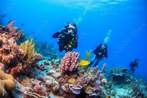 Scuba Diving in Coral Reef. © Henry Saint John