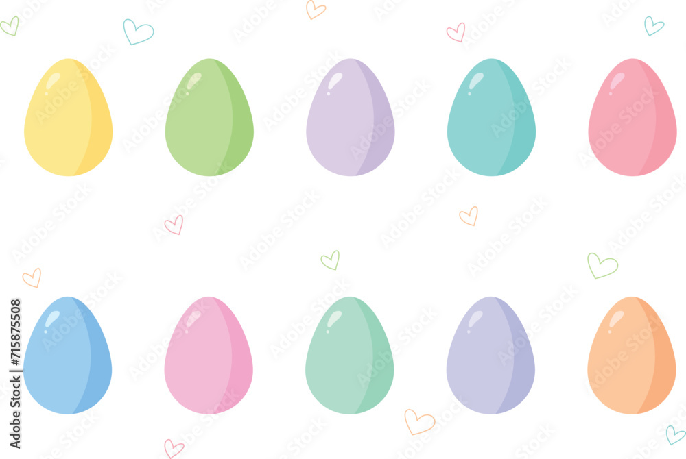 Set of easter eggs isolated. Flat vector illustration with happy easter eggs. Set of easter eggs isolated. Flat vector illustration with happy easter eggs.