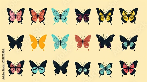 image of a butterfly with colorful butterflies, featuring a classic design © pvl0707