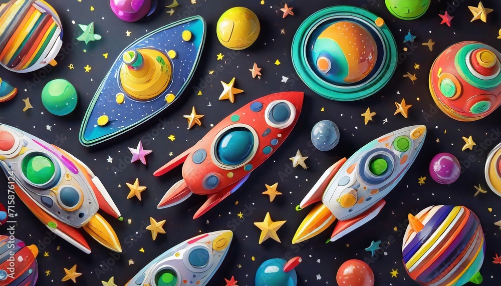 Naklejka premium children's space background