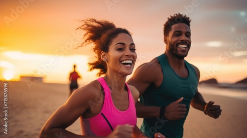 An infectious sense of vitality emanates from the image as the two young men, exuding energy and enthusiasm, dash across the beach in a display of athletic prowess.