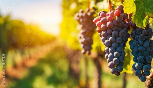 fila de uvas em destaque em uma bela vinícola com muitas parreiras, plantação, agricultura