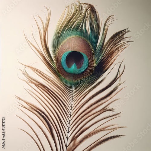 peacock feather isolated on white