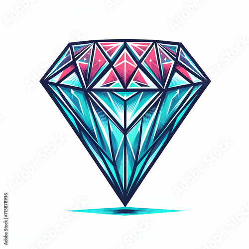 Diamond vector illustration isolated on white background 