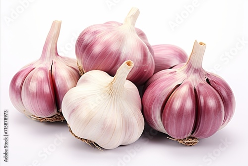 Fresh garlic bulb on white background   isolated ingredient for cooking and health