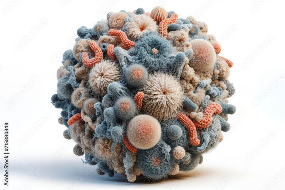 Obraz premium 3d microorganisms Fungi isolated on solid white background. ai generative