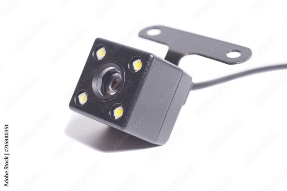 Fototapeta premium car rear view camera for parking assistance isolated on white background.