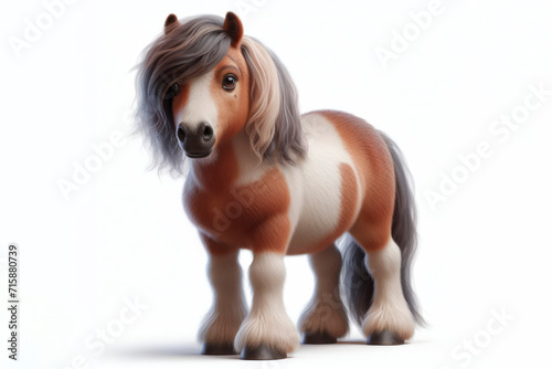 pony Horse isolated on solid white background. ai generative