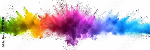 Dazzling Spectrum: Rainbow Color Explosion Standing Out on a White Background photo