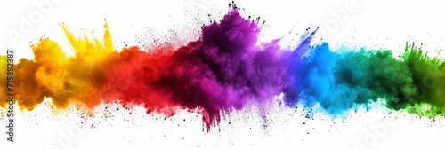Dazzling Spectrum: Rainbow Color Explosion Standing Out on a White Background