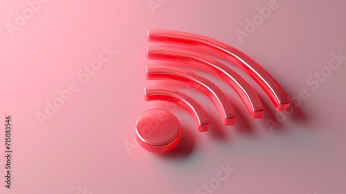 3D rendered wifi symbol