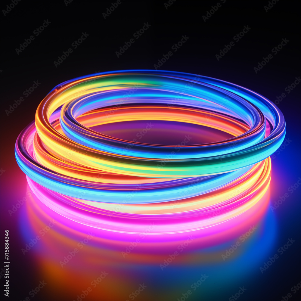 Rainbow neon light, neon colors