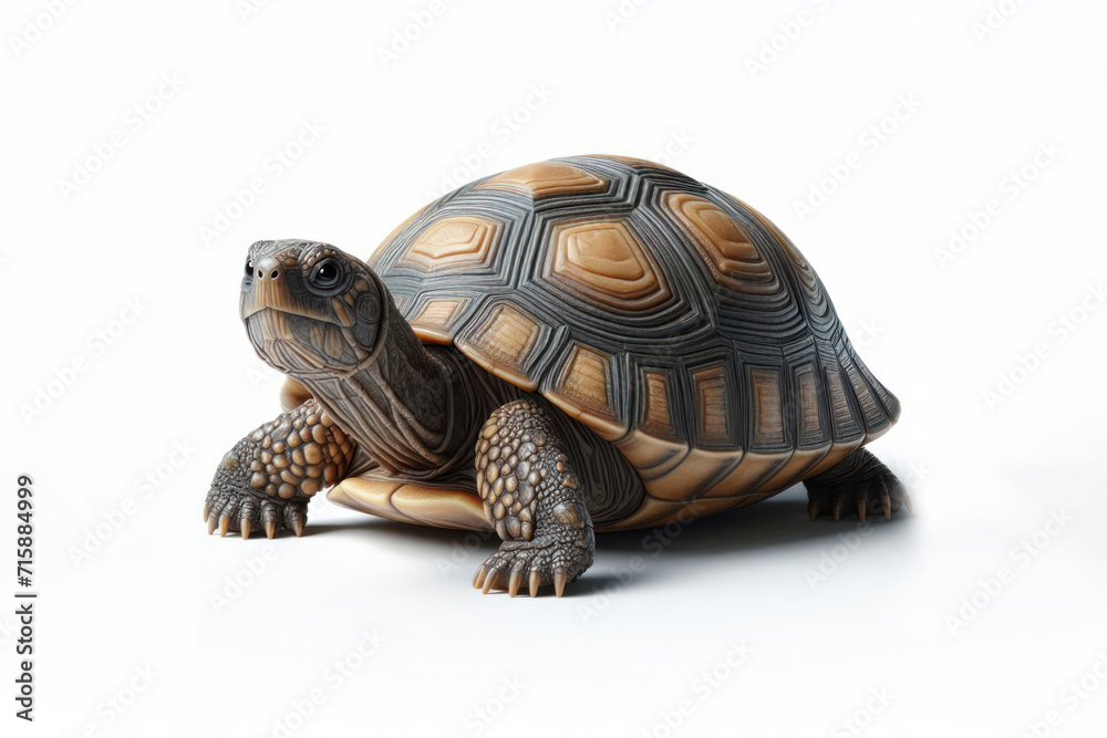 Obraz premium Pond Turtle (Geoemydidae) turtle isolated on solid white background. ai generative