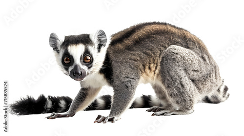 Ring-Tailed Lemur Standing on Hind Legs in Natural Habitat © Daniel