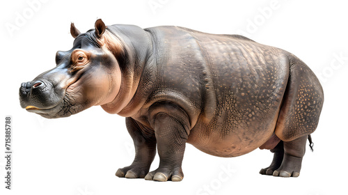 Hippopotamus Standing in Front of White Background