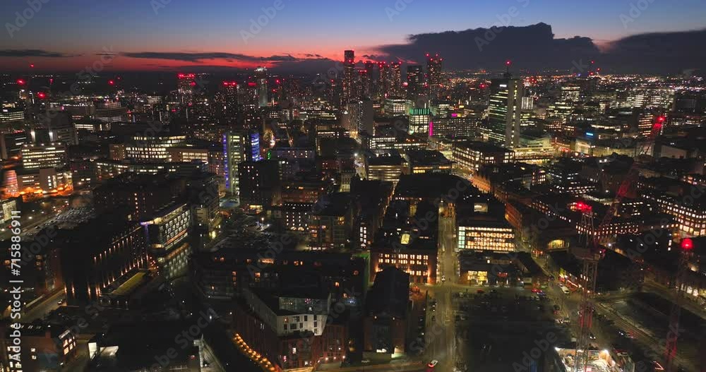 Twilight over Manchester city skyline Twilight over Manchester city skyline