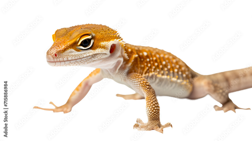 Close Up of Lizard on White Background