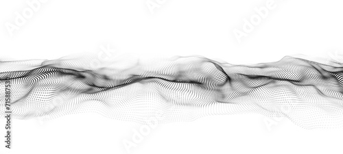 Fototapeta Naklejka Na Ścianę i Meble -  Wave of moving particles on a white background. Big data transfer.Abstract vector 3d illustrations.