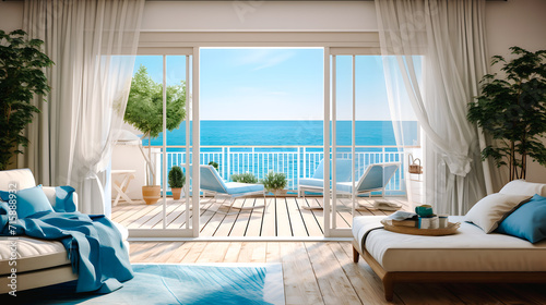Appartement avec balcon et vue sur la mer