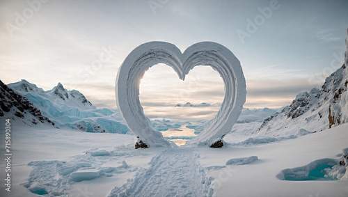 snow in shape of heart