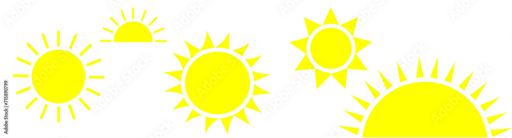 Sun icons vector symbol set Sun icons vector symbol set