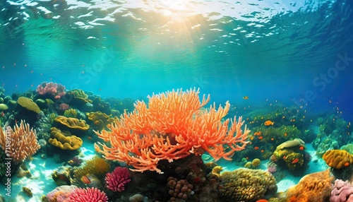 underwater world vibrant living coral reef  © William