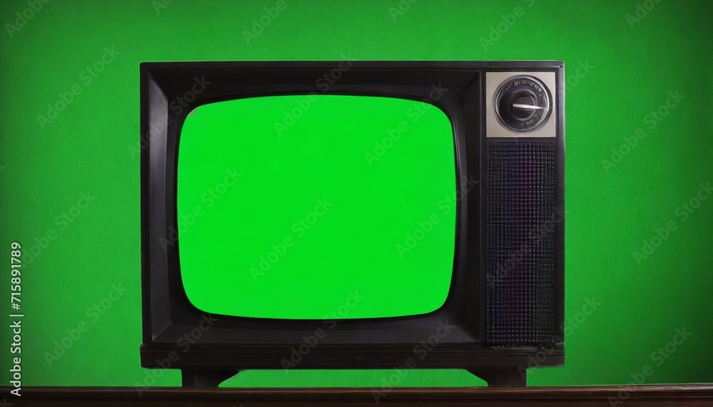 old black vintage green screen tv from 1980s 1990s 2000s for adding new images to the screen vcr in the background of wallpaper