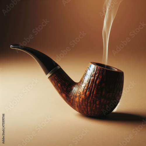 smoking pipe with smoke photo
