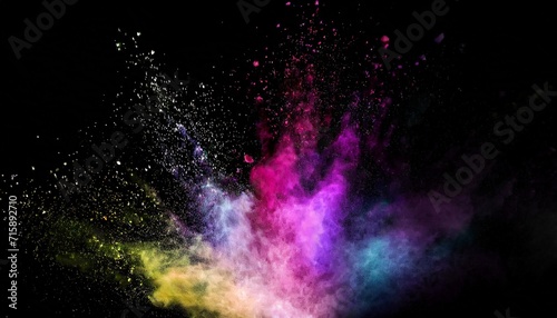 colorful splashed on black background