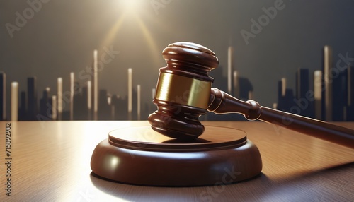 judicial gavel and ai symbol jurisprudence and artificial intelligence concept photo