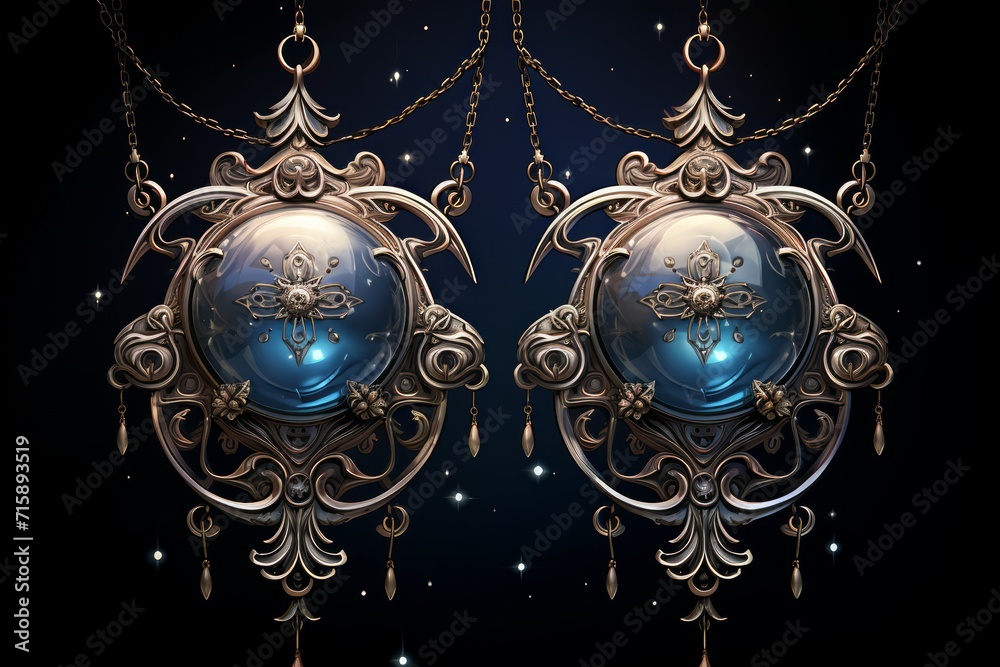 Fototapeta premium Mystical moonstone amulets, imbued with lunar energy and offering protection from dark forces - Generative AI