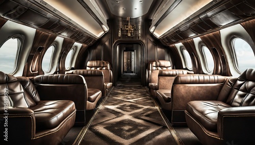luxury airplane interior  photo
