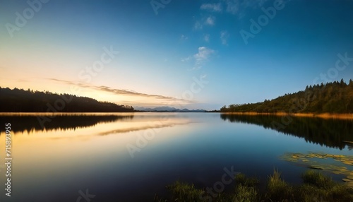 serene view of calm lake at twilight © William