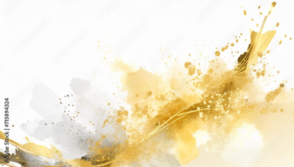 vector abstract illustration watercolor and gold splash isolated on white background elegant modern
