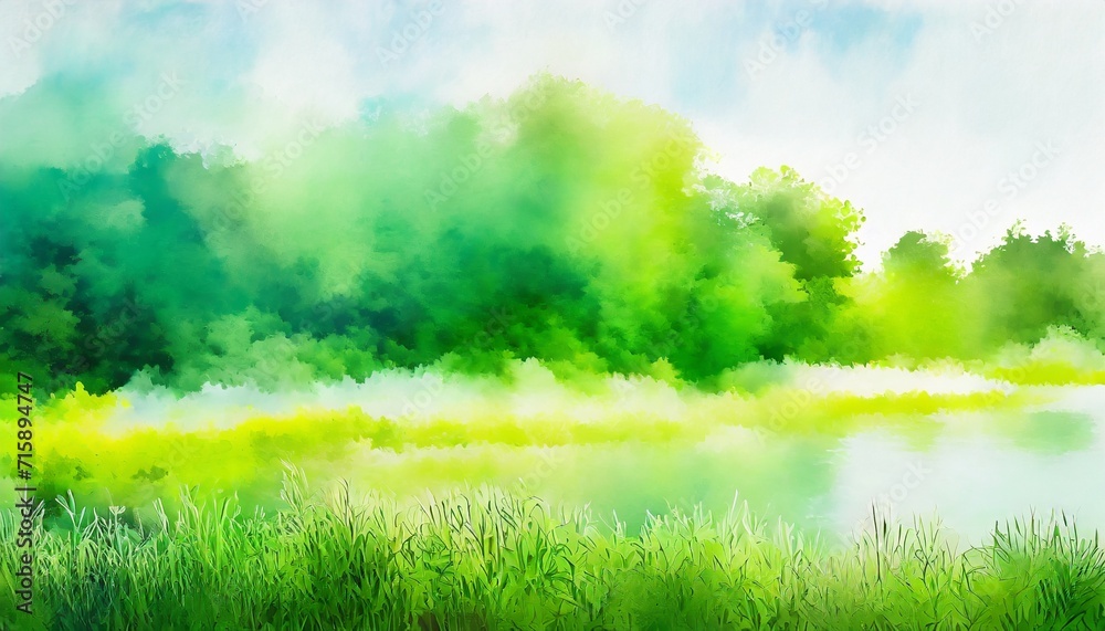 green watercolor on